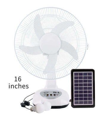 Popular 12 polegadas de carregamento solar Ventilador de mesa com painel e luz LED