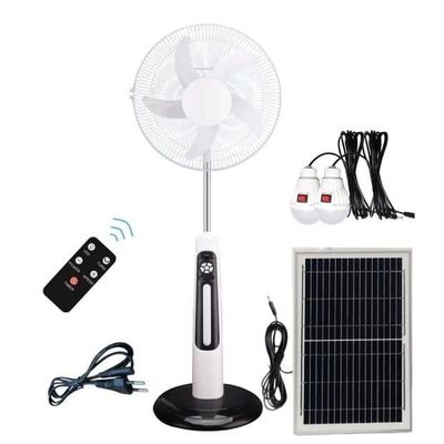 Ventilador recarregável de 16 polegadas alimentado a energia solar 12V com bateria de lítio