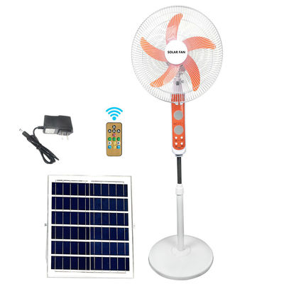 Ventilador solar recarregável de 20W Construído em iluminação LED Ventilador de piso solar de 3 velocidades