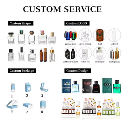 Amostra grátis 50 ml Colónia Perfume masculino Aromático Botelho de spray de madeira Perfume de vidro Eau de Parfum Botelho de perfume com tampa